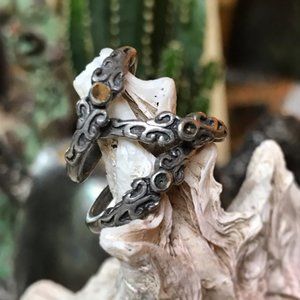 Vintage Stackable Pewter Rings